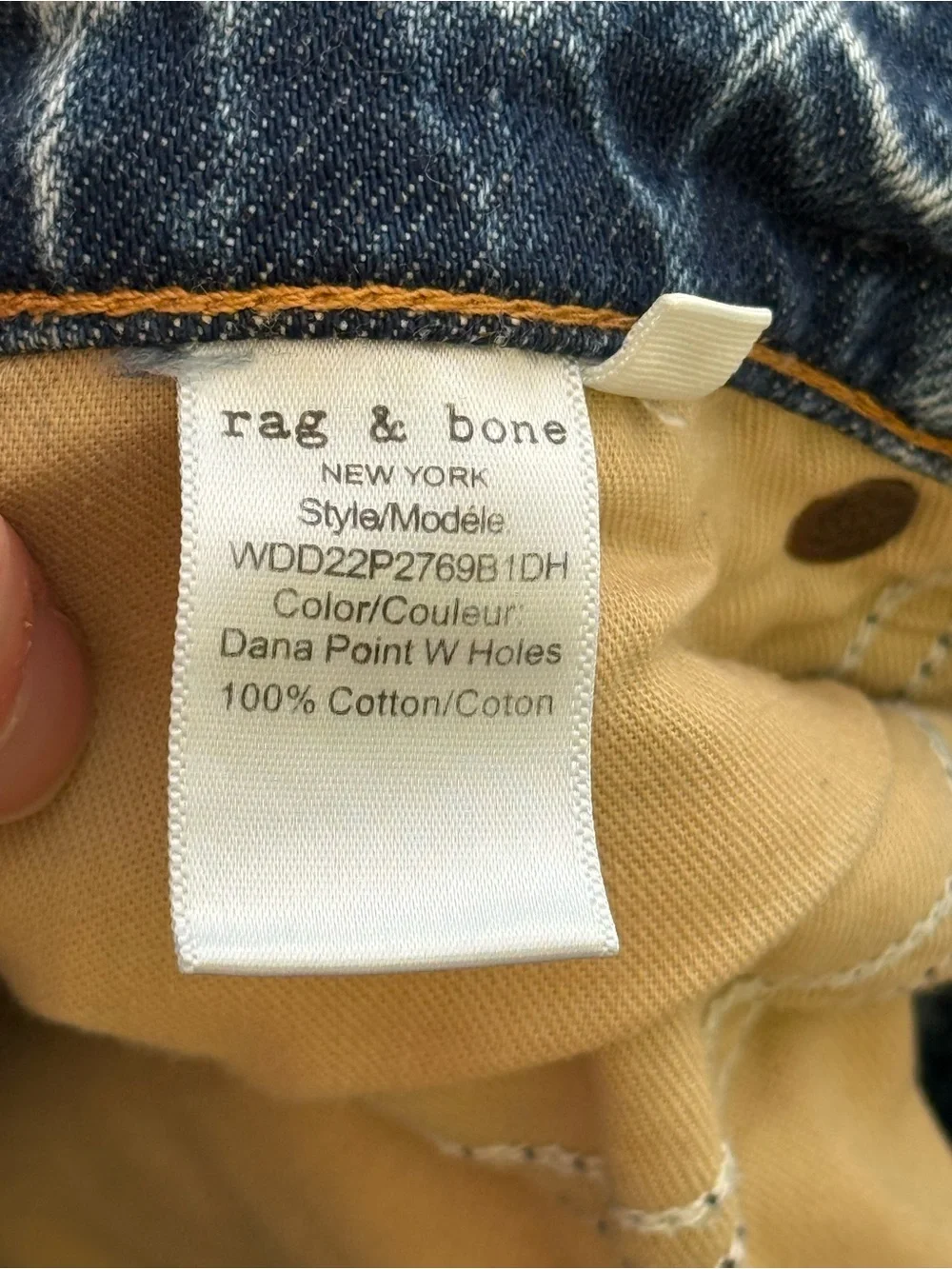 Rag & Bone Alex High Rise Straight Distressed Jeans Dana Point Wash 29